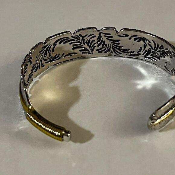 Adjustable Opening Bracelet Silver Plated Bracelet Feather Bracelet - Picture 12 of 16